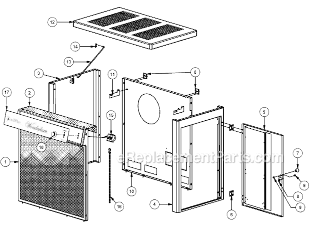 Page A Diagram and Parts List for B2350B  US Stove Company Furnace
